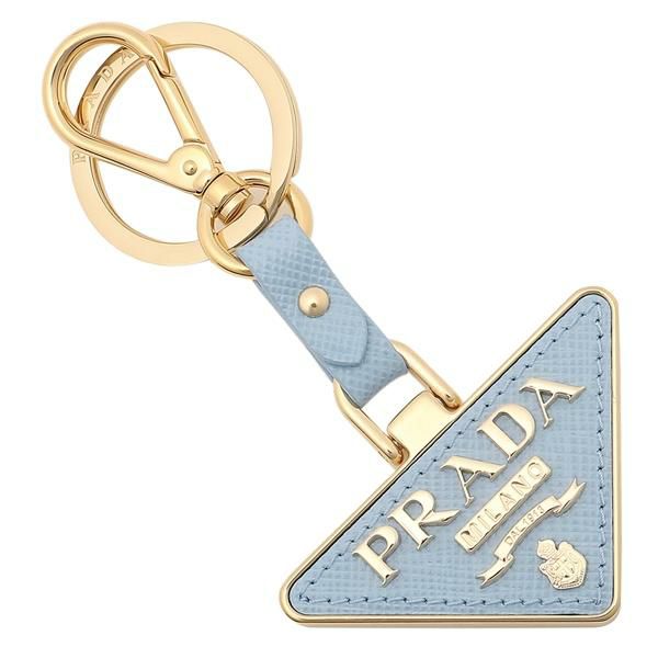 プラダ キーホルダー キーリング サフィアーノ ブルー レディース PRADA 1PP128 053 F0076