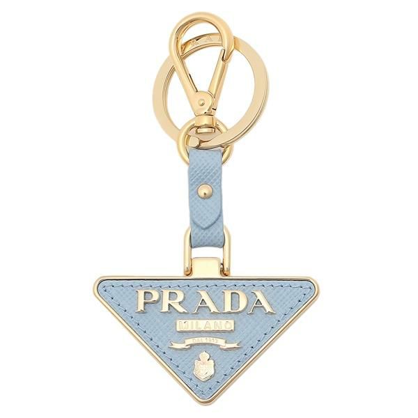 プラダ キーホルダー キーリング サフィアーノ ブルー レディース PRADA 1PP128 053 F0076 2022春夏新作 | AXES