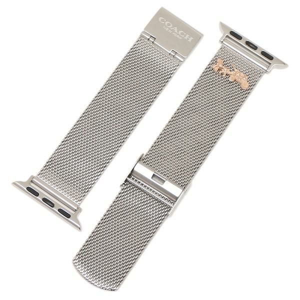 コーチ 時計用ベルト レディース アップルウォッチ 交換バンド 替えベルト38mm 40mm 対応 シルバー COACH 14700037 ステンレス