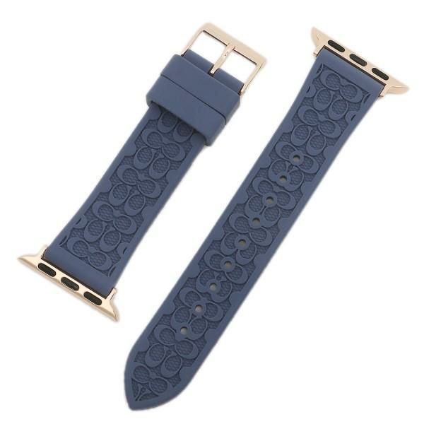 コーチ 時計用ベルト レディース アップルウォッチ 交換バンド 替えベルト38mm 40mm 対応 ネイビー COACH 14700042 ラバー