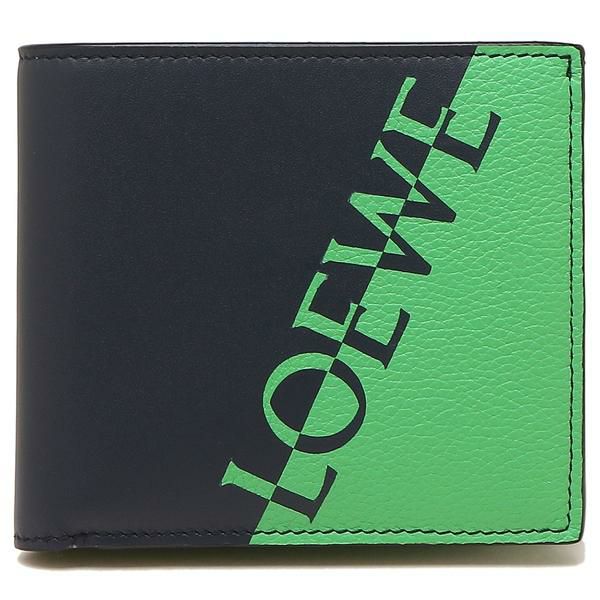 ロエベ 二つ折り財布 シグネチャー ネイビー グリーン メンズ LOEWE C314501X01 5827 詳細画像