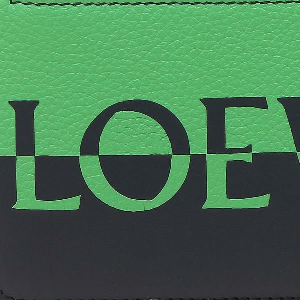 ロエベ カードケース コインケース シグネチャー フラグメントケース ネイビー グリーン メンズ LOEWE C314Z40X02 5827 詳細画像