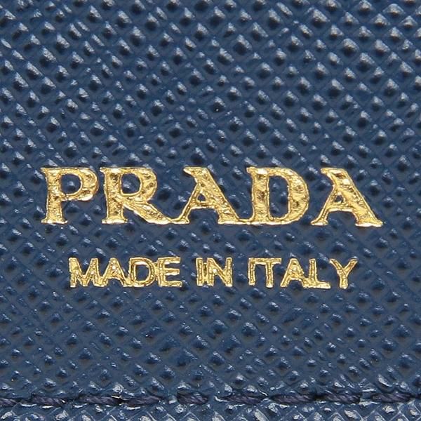 プラダ 三つ折り財布 サフィアーノトライアングルロゴ ミニ財布 ブルー レディース PRADA 1MH021 QHH F0016 詳細画像