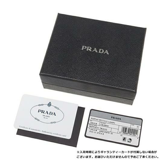 プラダ 二つ折り財布 サフィアーノトライアングルロゴ ブルー レディース PRADA 1ML018 QHH F0076 詳細画像