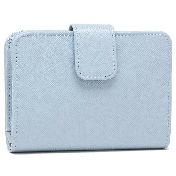 プラダ 二つ折り財布 サフィアーノメタルオロ ブルー レディース PRADA 1ML018 QWA F0076 詳細画像