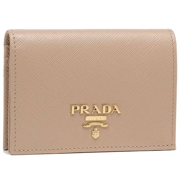 プラダ 二つ折り財布 サフィアーノ ミニ財布 ベージュ レディース PRADA 1MV021 QWA F0236