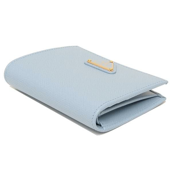 プラダ 二つ折り財布 サフィアーノ ミニ財布 ブルー レディース PRADA 1MV204 QHH F0076 詳細画像
