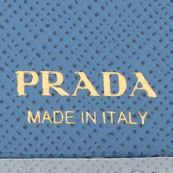プラダ 二つ折り財布 サフィアーノマルチカラー ミニ財布 ブルー レディース PRADA 1MV204 ZLP F02T0 詳細画像