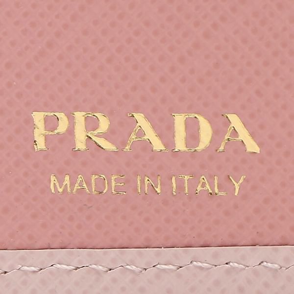 プラダ 二つ折り財布 サフィアーノマルチカラー ミニ財布 ピンク レディース PRADA 1MV204 ZLP F0VNM 詳細画像