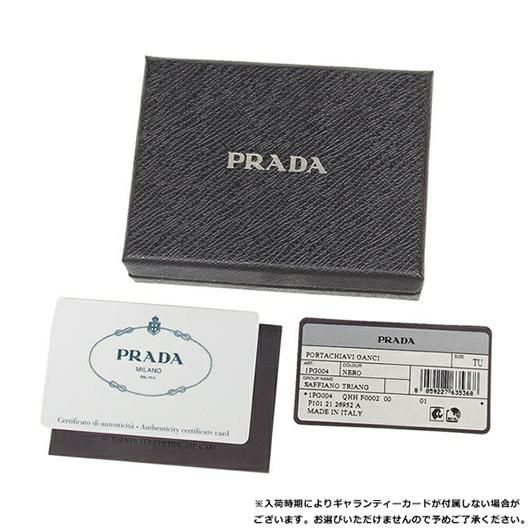 プラダ キーケース サフィアーノ トライアングルロゴ ブラック レディース PRADA 1PG004 QHH F0002 詳細画像