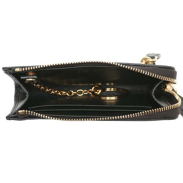 プラダ キーケース コインケース サフィアーノトライアングルロゴ ブラック レディース PRADA 1PP122 QHH F0002 詳細画像