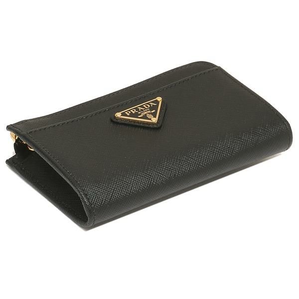 プラダ キーケース コインケース サフィアーノトライアングルロゴ ブラック レディース PRADA 1PP122 QHH F0002 詳細画像