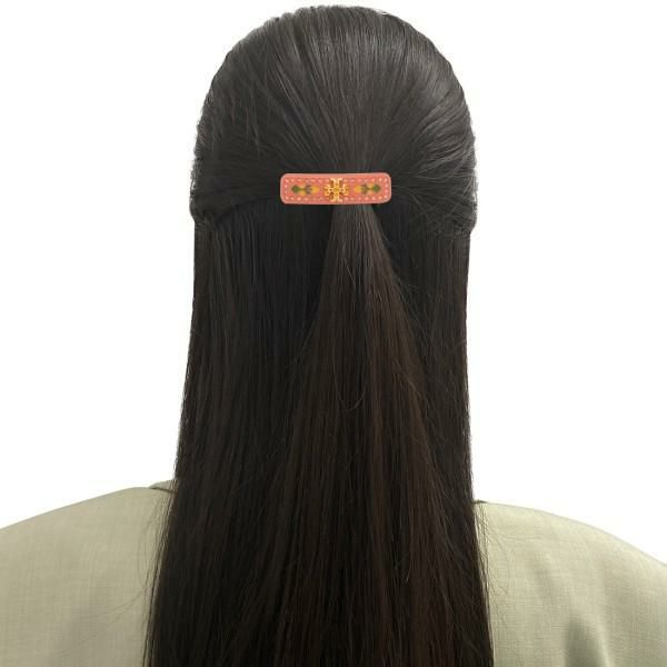 トリーバーチ バレッタ ロクサーヌ ヘアクリップ ピンク マルチ レディース TORY BURCH 85650 650 詳細画像