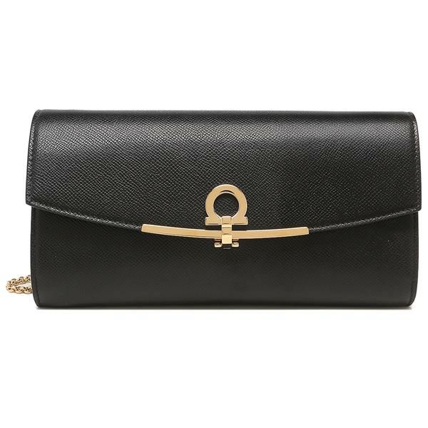 サルヴァトーレフェラガモ ショルダーバッグ ガンチーノクリップ 長財布 ブラック レディース Salvatore Ferragamo 22C941 0674023 詳細画像