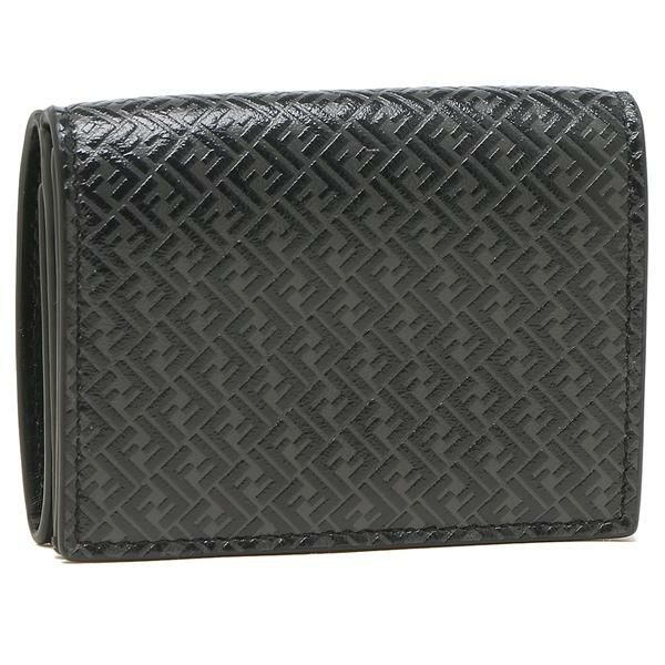 フェンディ 三つ折り財布 FFロゴ ミニ財布 ブラック メンズ FENDI 7M0280 AGLP F0L6B