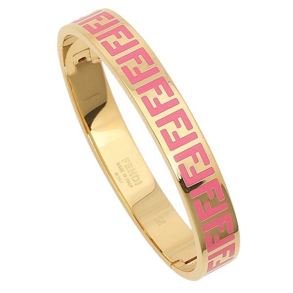 フェンディ ブレスレット アクセサリー FFロゴ バングル ゴールド ピンク レディース FENDI 8AG808 TL9 F0ZTW