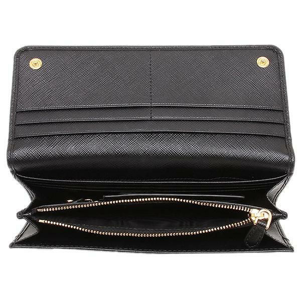 プラダ 財布 PRADA 1MH132 QWA F0002 SAFFIANO METAL ORO 長財布 NERO 詳細画像