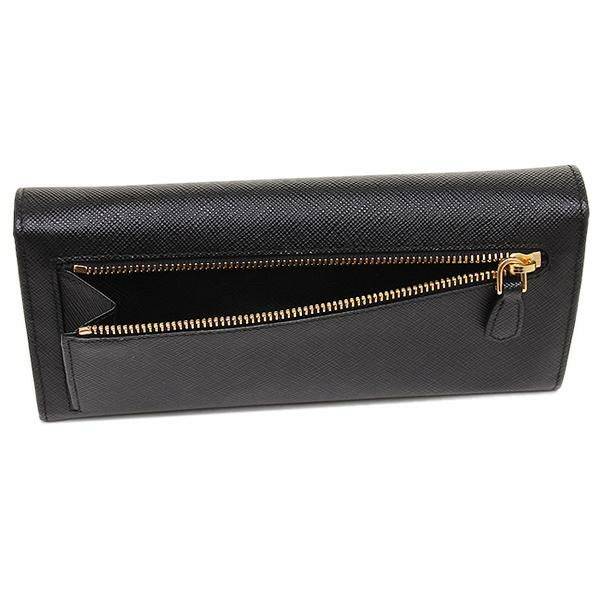 プラダ 財布 PRADA 1MH132 QWA F0002 SAFFIANO METAL ORO 長財布 NERO 詳細画像