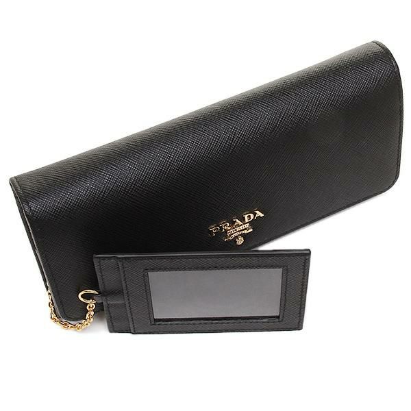 プラダ 財布 PRADA 1MH132 QWA F0002 SAFFIANO METAL ORO 長財布 NERO 詳細画像