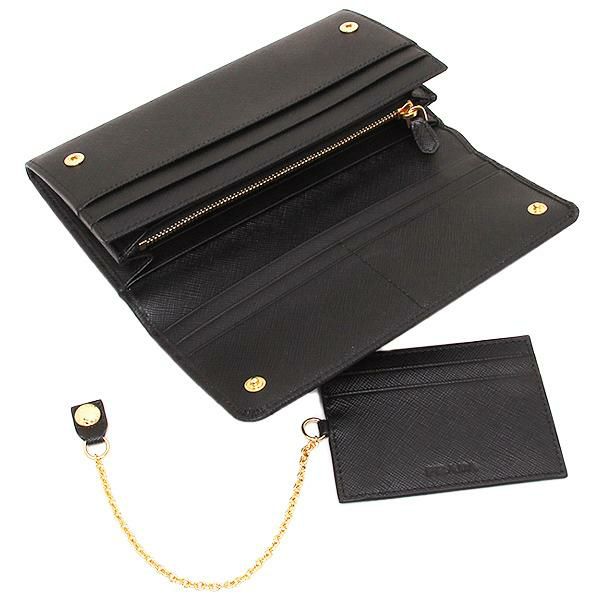 プラダ 財布 PRADA 1MH132 QWA F0002 SAFFIANO METAL ORO 長財布 NERO 詳細画像