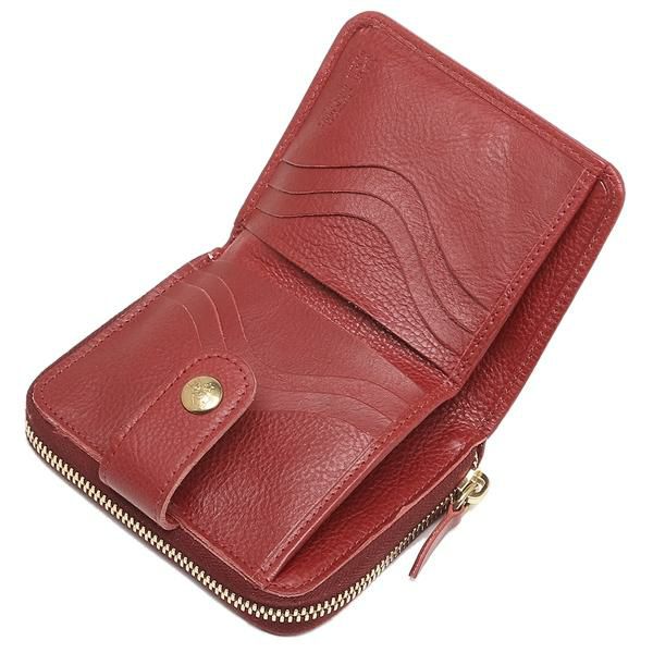 イルビゾンテ 二つ折り財布 レッド メンズ レディース IL BISONTE SMW067 PV0005 RE160B 詳細画像