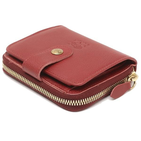 イルビゾンテ 二つ折り財布 レッド メンズ レディース IL BISONTE SMW067 PV0005 RE160B 詳細画像