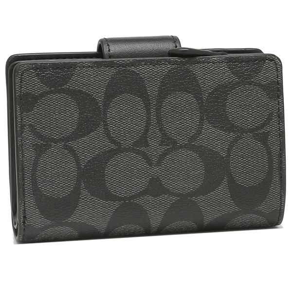コーチ アウトレット 二つ折り財布 シグネチャー ブラック レディース COACH C0082 SVTSQ 詳細画像