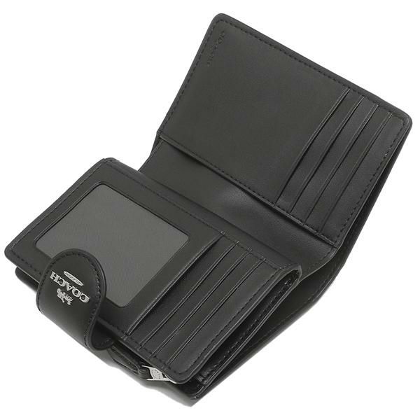 コーチ アウトレット 二つ折り財布 シグネチャー ブラック レディース COACH C0082 SVTSQ 詳細画像