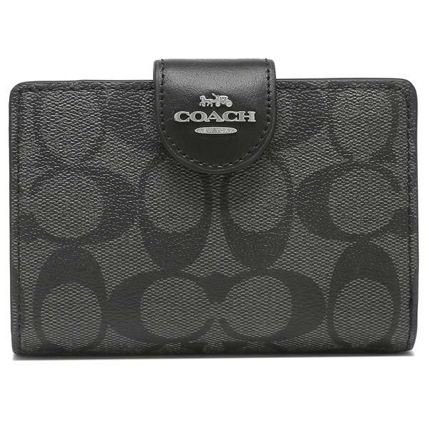 コーチ アウトレット 二つ折り財布 シグネチャー ブラック レディース COACH C0082 SVTSQ 詳細画像