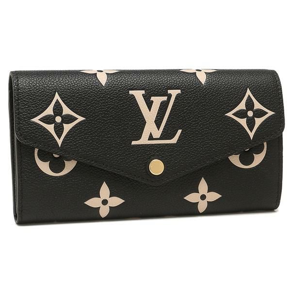 ルイヴィトン 長財布 ポルトフォイユサラ モノグラムアンプラント ブラック レディース LOUIS VUITTON M80496