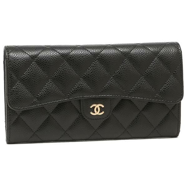 シャネル 長財布 フラップウォレット マトラッセ ブラック レディース CHANEL AP0241 Y01864 C3906