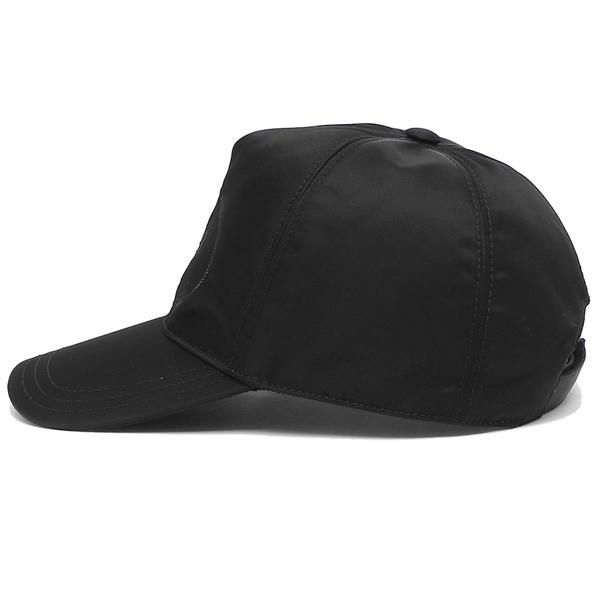 プラダ キャップ 帽子 リナイロン テスート ベースボールキャップ ロゴ ブラック メンズ レディース PRADA 1HC179 2DMI F0002 詳細画像