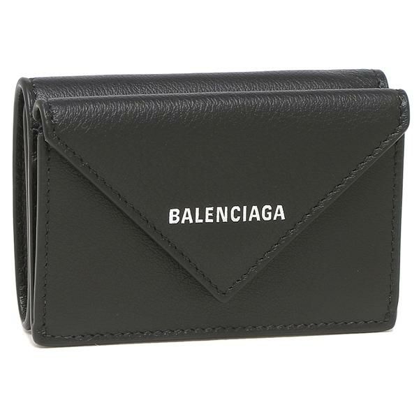 バレンシアガ 三つ折り財布 ペーパー ミニ財布 ブラック レディース BALENCIAGA 504564 DLQ0N 1000