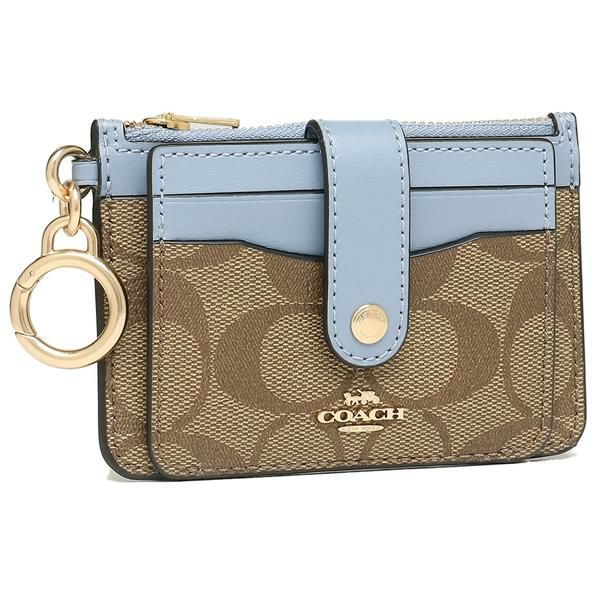 コーチ カードケース シグネチャー ミニIDスキニー ブラウン