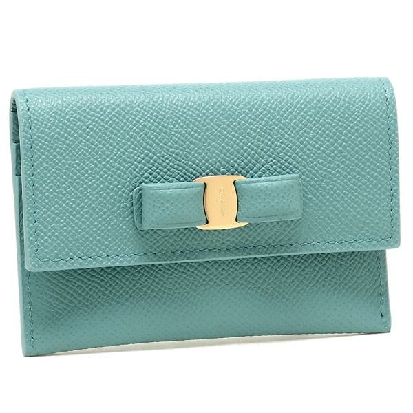サルヴァトーレフェラガモ カードケース ヴァラ ブルー レディース Salvatore Ferragamo 22D155 0750547