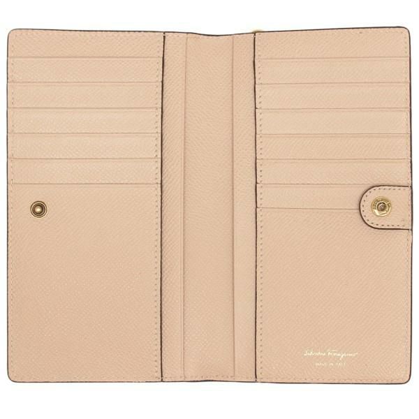サルヴァトーレフェラガモ 長財布 ガンチーニ ベージュ レディース Salvatore Ferragamo 22D779 0752757 詳細画像