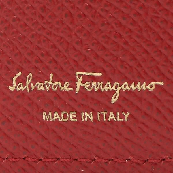 サルヴァトーレフェラガモ 二つ折り財布 ガンチーニ コンパクト財布 レッド レディース Salvatore Ferragamo 22D780 0746643 詳細画像