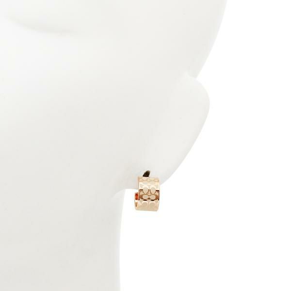 コーチ アウトレット ピアス アクセサリー シグネチャー ハギー ローズゴールド ホワイト レディース COACH C7770 OZA 詳細画像