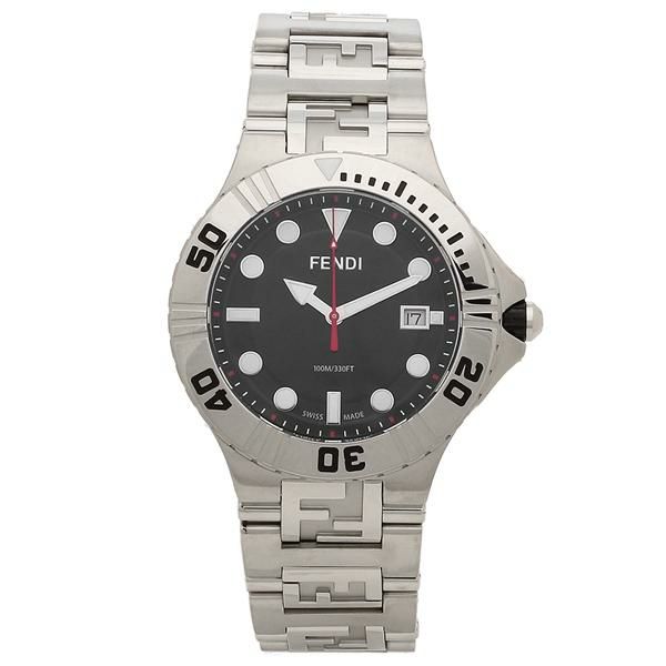 フェンディ 時計 FENDI F108100101 42MM NAUTICO ノーティコ クォーツ メンズ腕時計 ウォッチ シルバー/ブラック