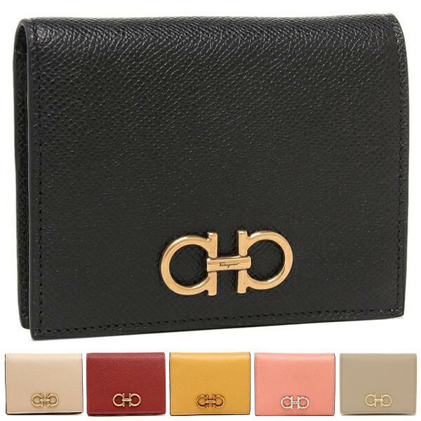 サルヴァトーレフェラガモ 二つ折り財布 ガンチーニ? コンパクト財布 レディース Salvatore Ferragamo 22D780