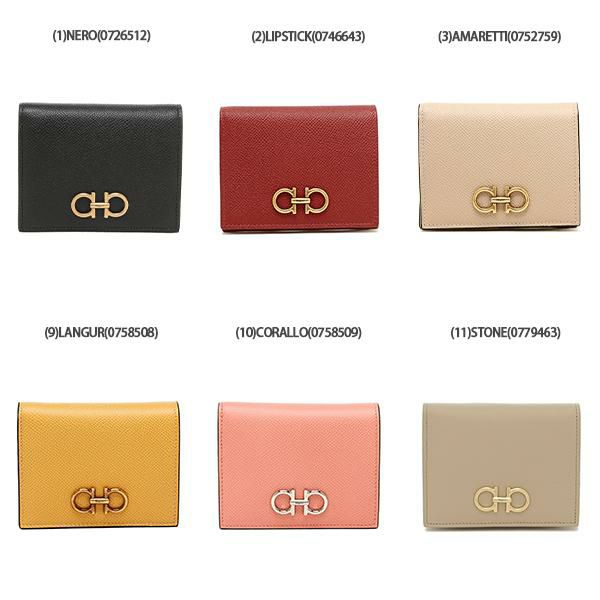 サルヴァトーレフェラガモ 二つ折り財布 ガンチーニ? コンパクト財布 レディース Salvatore Ferragamo 22D780 詳細画像