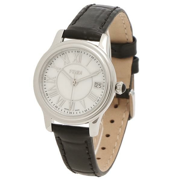 フェンディ 時計 レディース クラシコラウンド26mm クォーツ パール ブラック FENDI F254024511 レザー 詳細画像