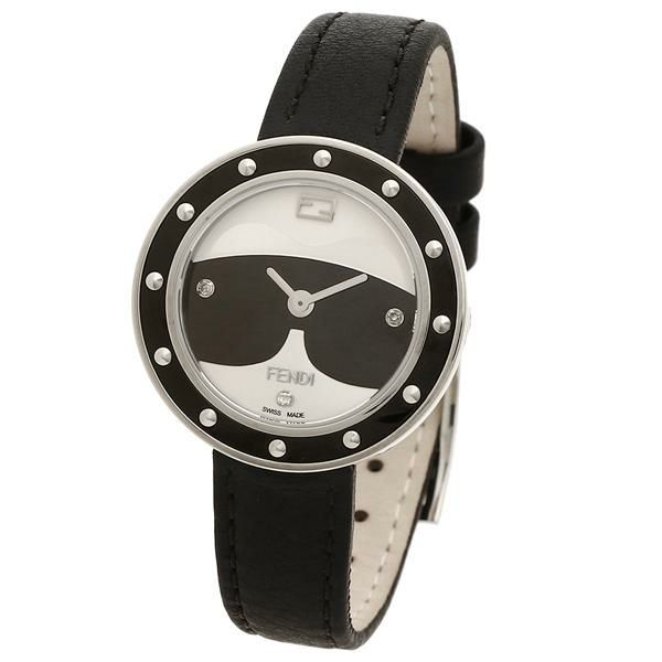 フェンディ 時計 レディース マイウェイ28mm クォーツ シルバー ブラック FENDI F363021611D1 レザー 詳細画像