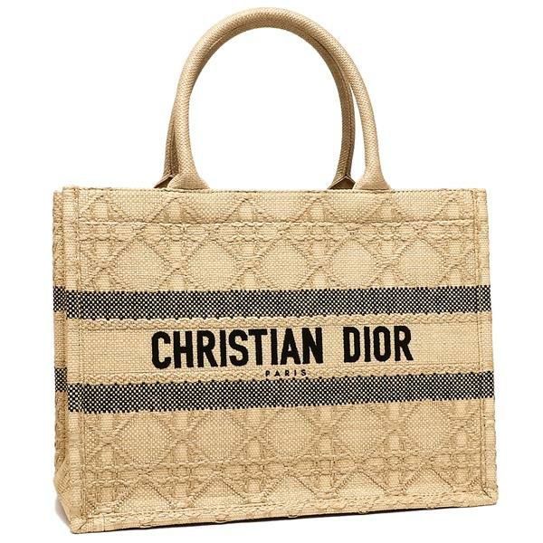 クリスチャンディオール トートバッグ ブックトート Sサイズ カナージュ ラフィア ベージュ レディース Christian Dior M1296ZSQD M925 A4対応
