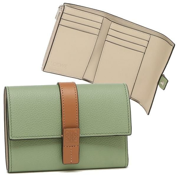ロエベ 三つ折り財布 バーティカルウォレット Sサイズ グリーン レディース LOEWE C660S86X01 6465