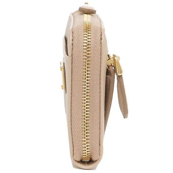 プラダ キーケース コインケース サフィアーノトライアングルロゴ ベージュ レディース PRADA 1PP122 QHH F0236 詳細画像