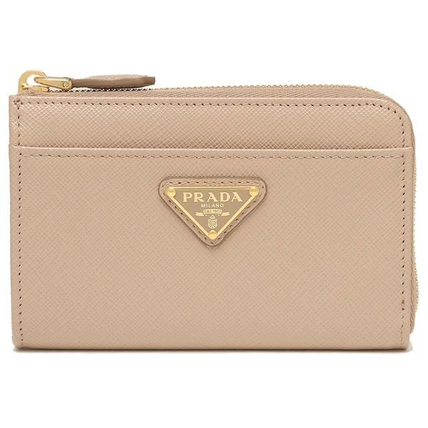 プラダ キーケース コインケース サフィアーノトライアングルロゴ ベージュ レディース PRADA 1PP122 QHH F0236 詳細画像