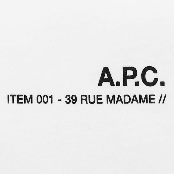 アーペーセー トップス Tシャツ ホワイト メンズ レディース APC COEOP H26904 AAB 詳細画像
