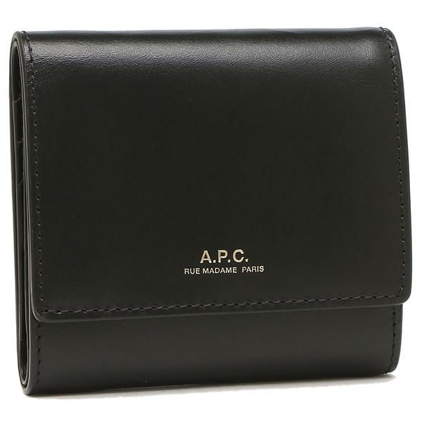 アーペーセー 三つ折り財布 コンパクト財布 ブラック レディース メンズ APC PXBMW F63324 LZZ