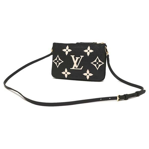 ルイヴィトン ショルダーバッグ ポシェットドゥーブルジップ モノグラム ミニバッグ ブラック レディース LOUIS VUITTON M80787 詳細画像